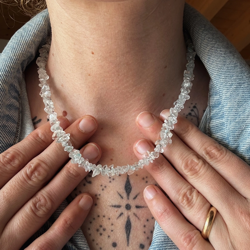 collana Chips Nic - Acquamarina